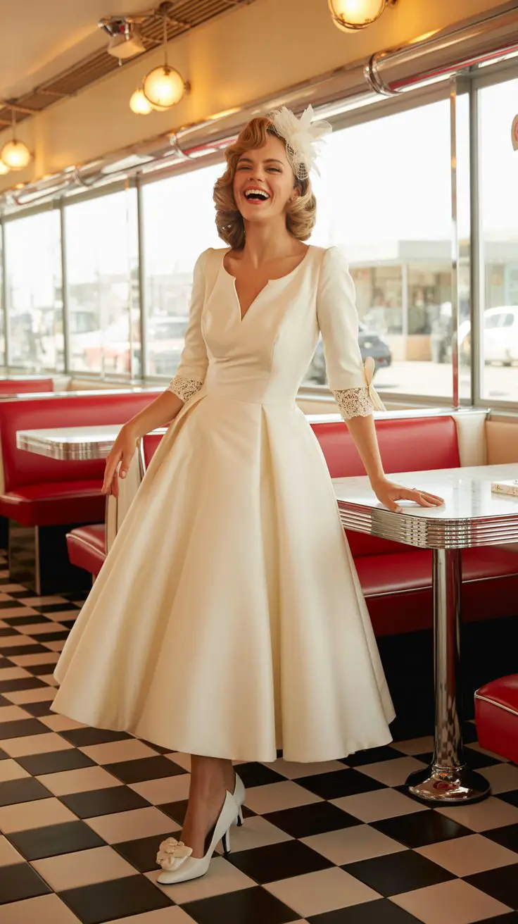 Vintage-Inspired Tea Length Dress