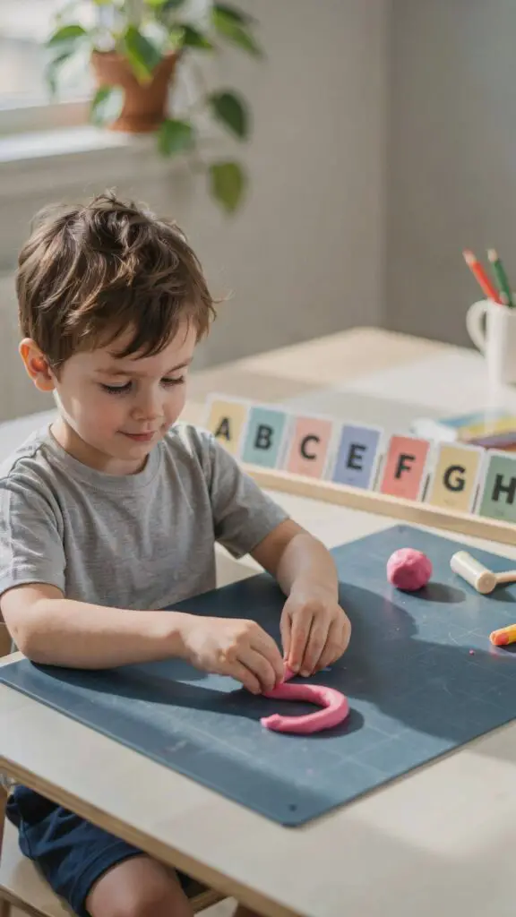 Playdough Letter and Number Forming Sneaking in Literacy