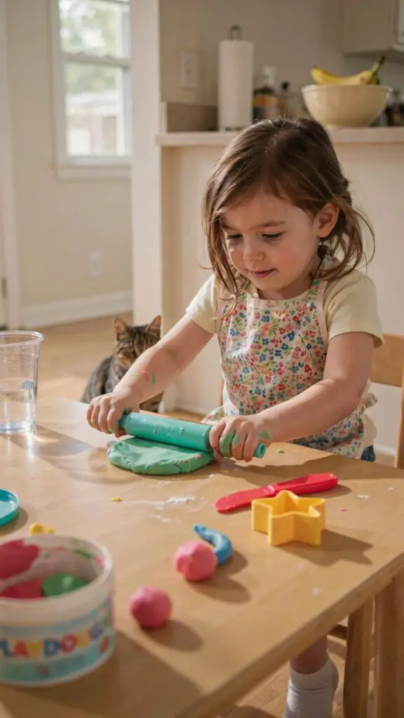 Playdough Tool Time Cutting, Rolling, and Stamping