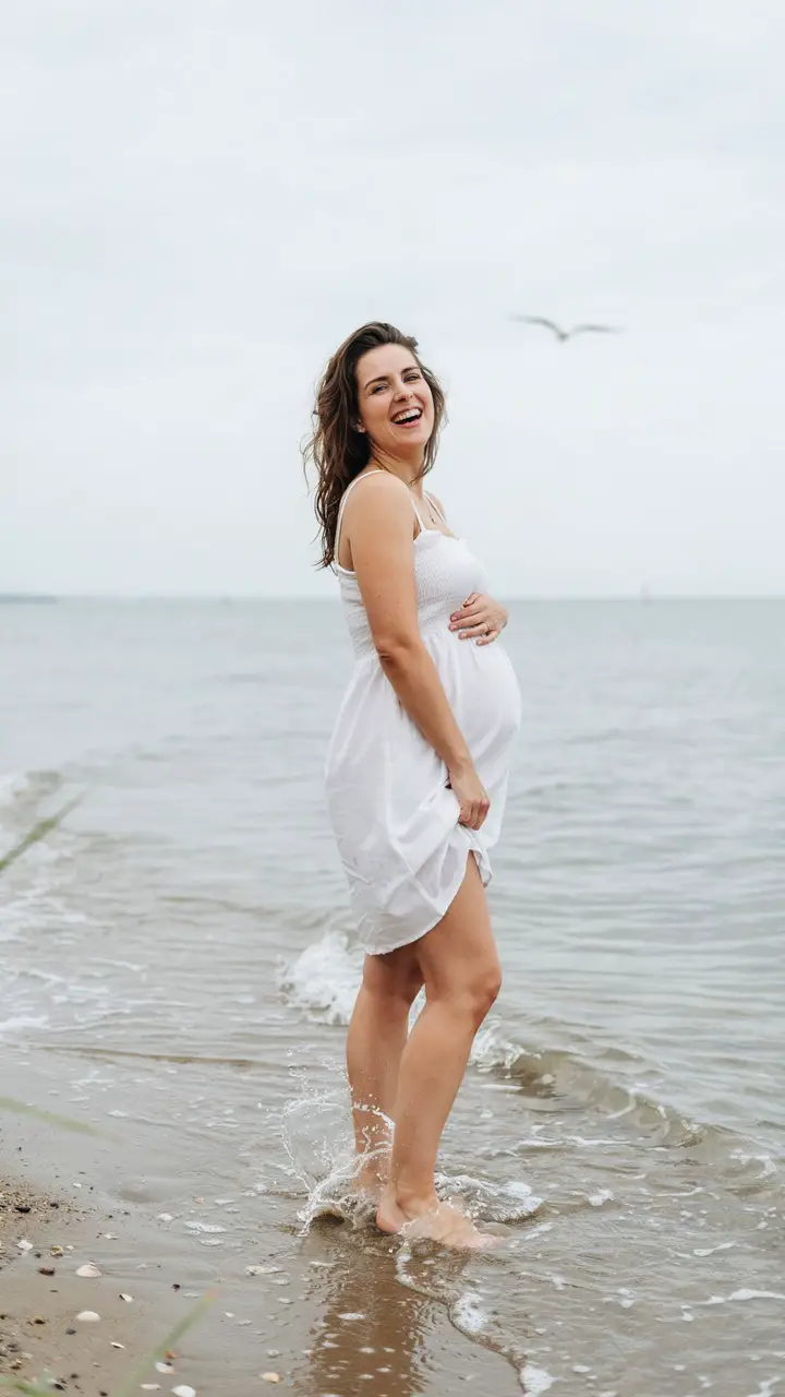 Barefoot in the Waves — Playful Splash Shot