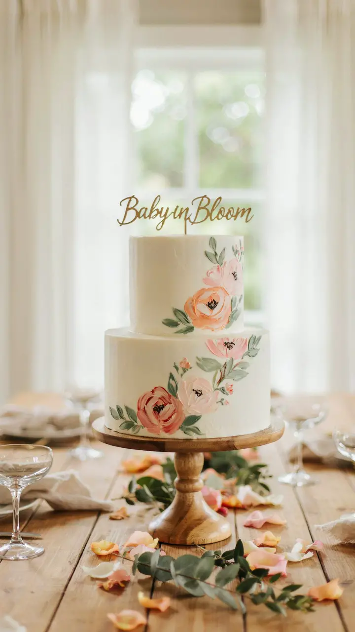 Bloom-Themed Cake Centerpiece
