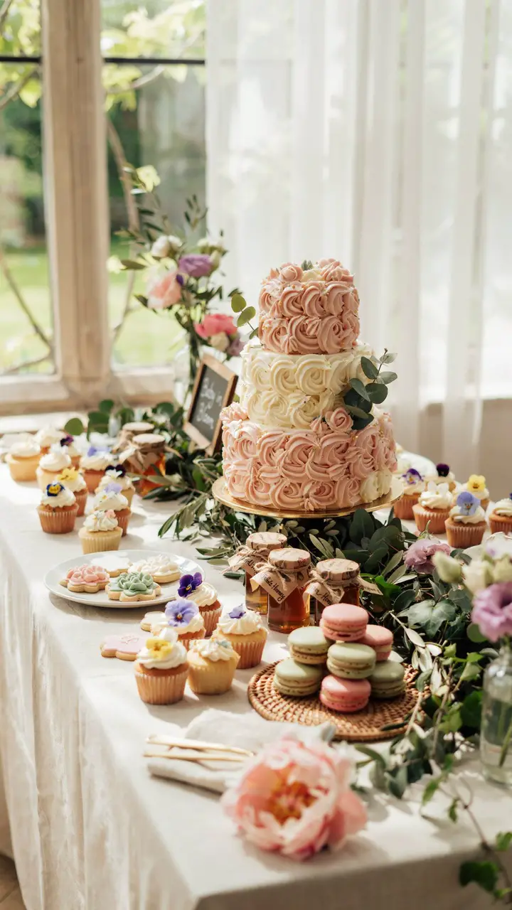 Bloom-Themed Dessert Table Setup
