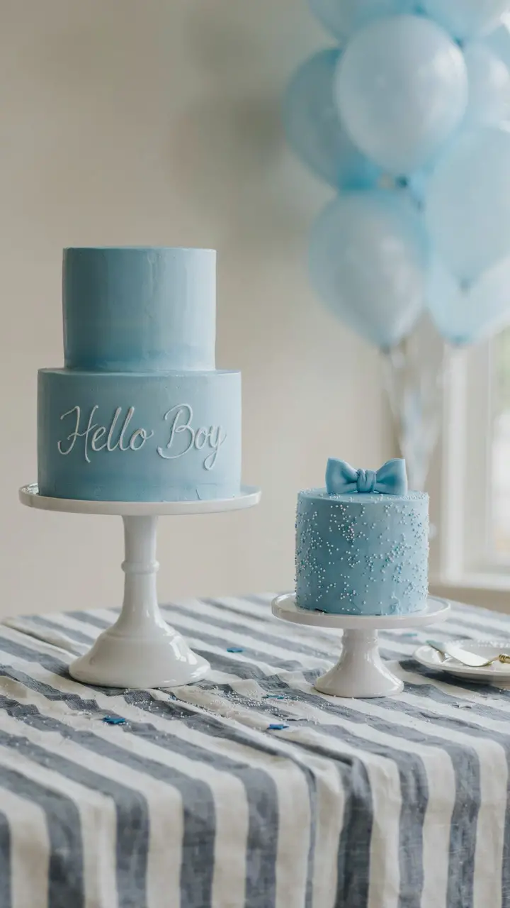 Blue Confetti Sprinkle Smash Cake (with a Matching Minimalist Display Cake)