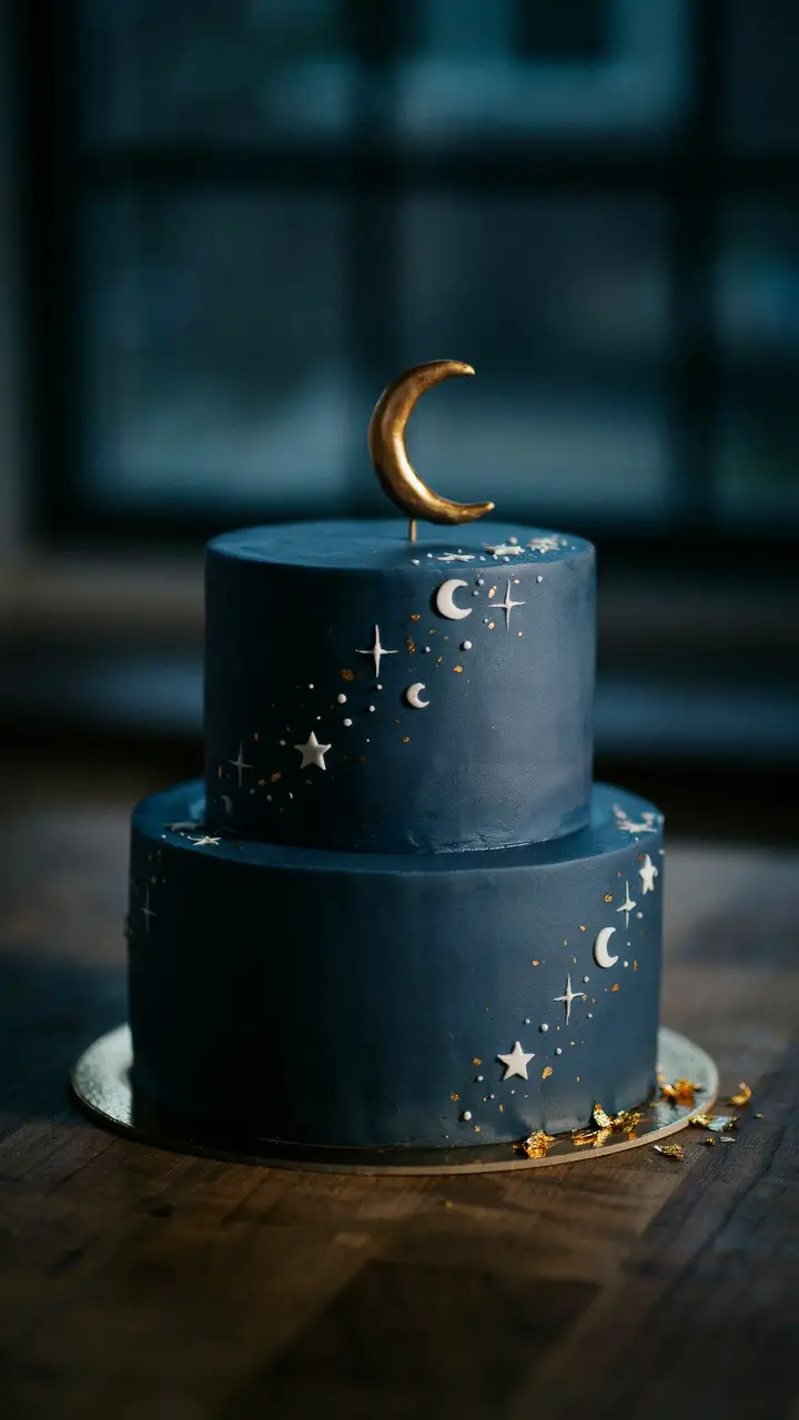 Blue Moon and Stars Cake