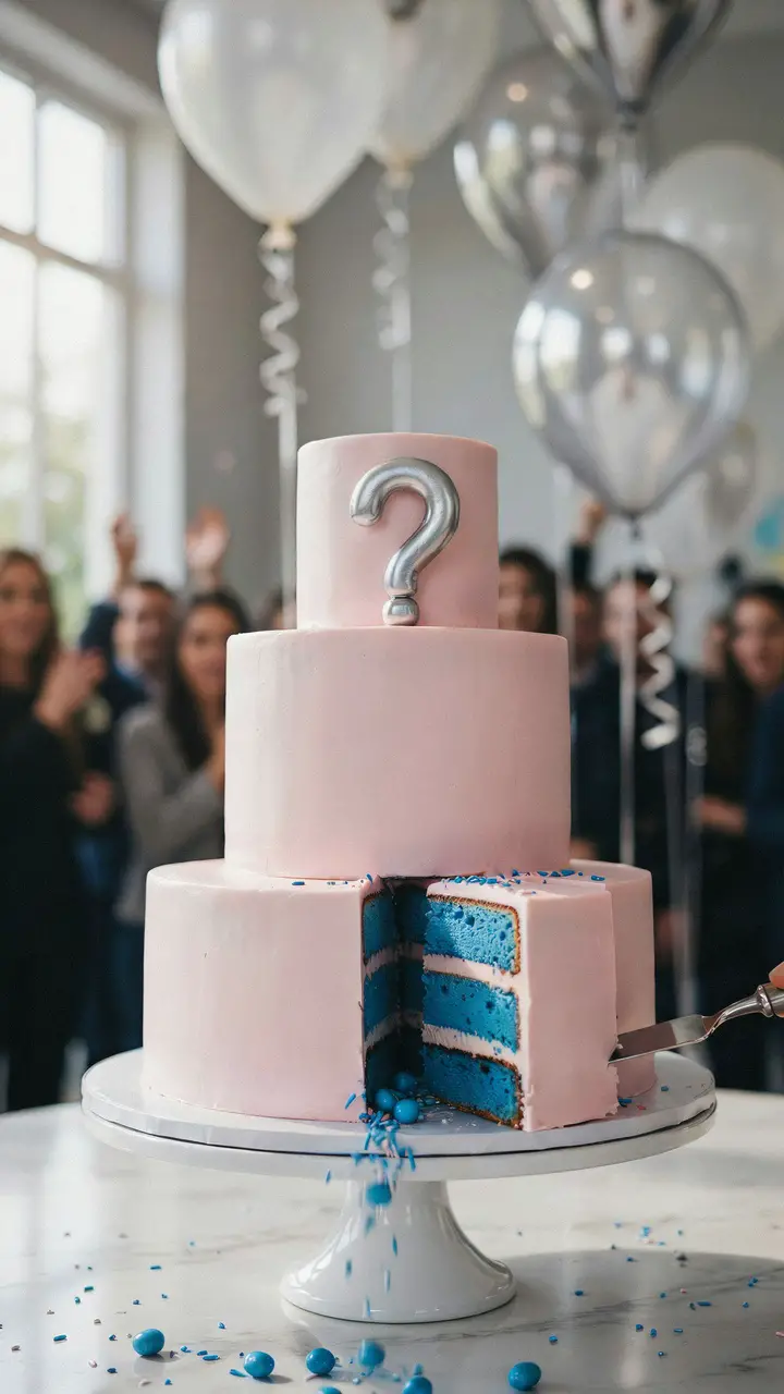 Blue Ombre Gender Reveal Cake