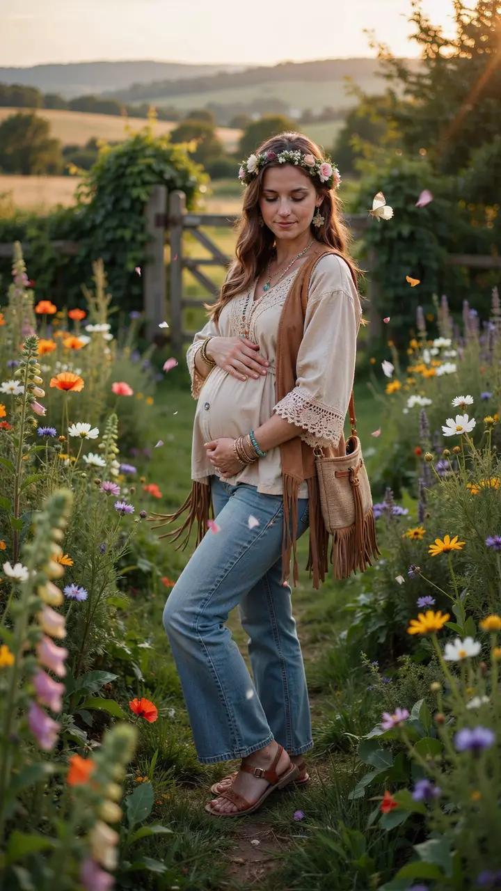 Boho Bump Vibes The Free-Spirited Maternity Jeans Look