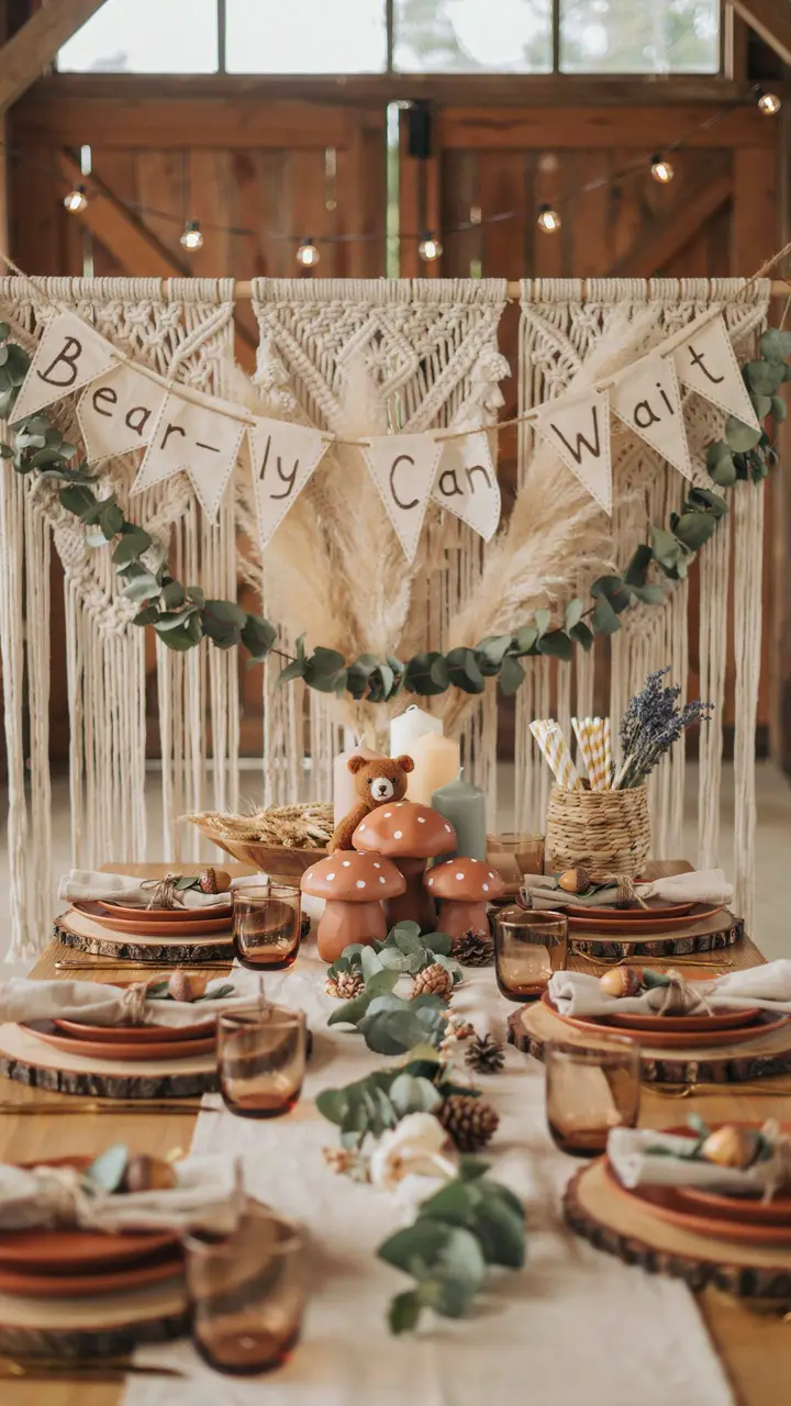Boho Woodland Bear Baby Shower