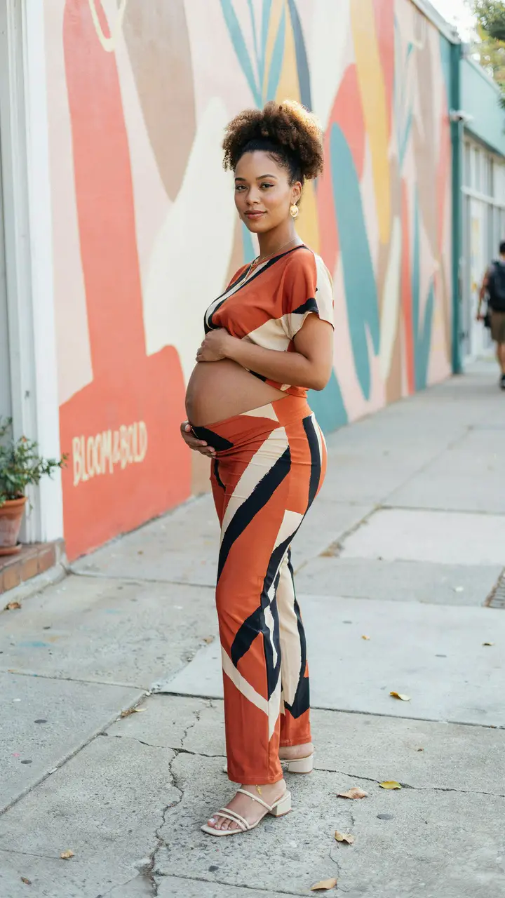 Bold Print Bump-Baring Set