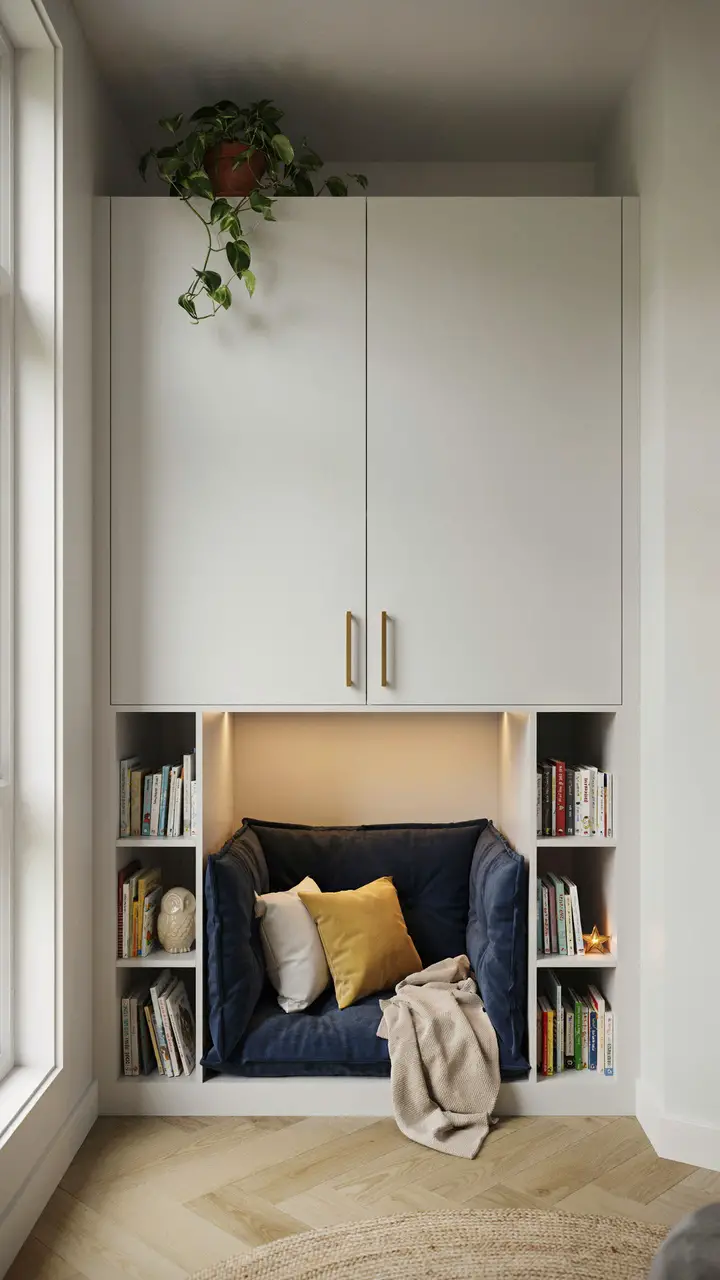 Built-In Corner Wardrobe with Hidden Nook