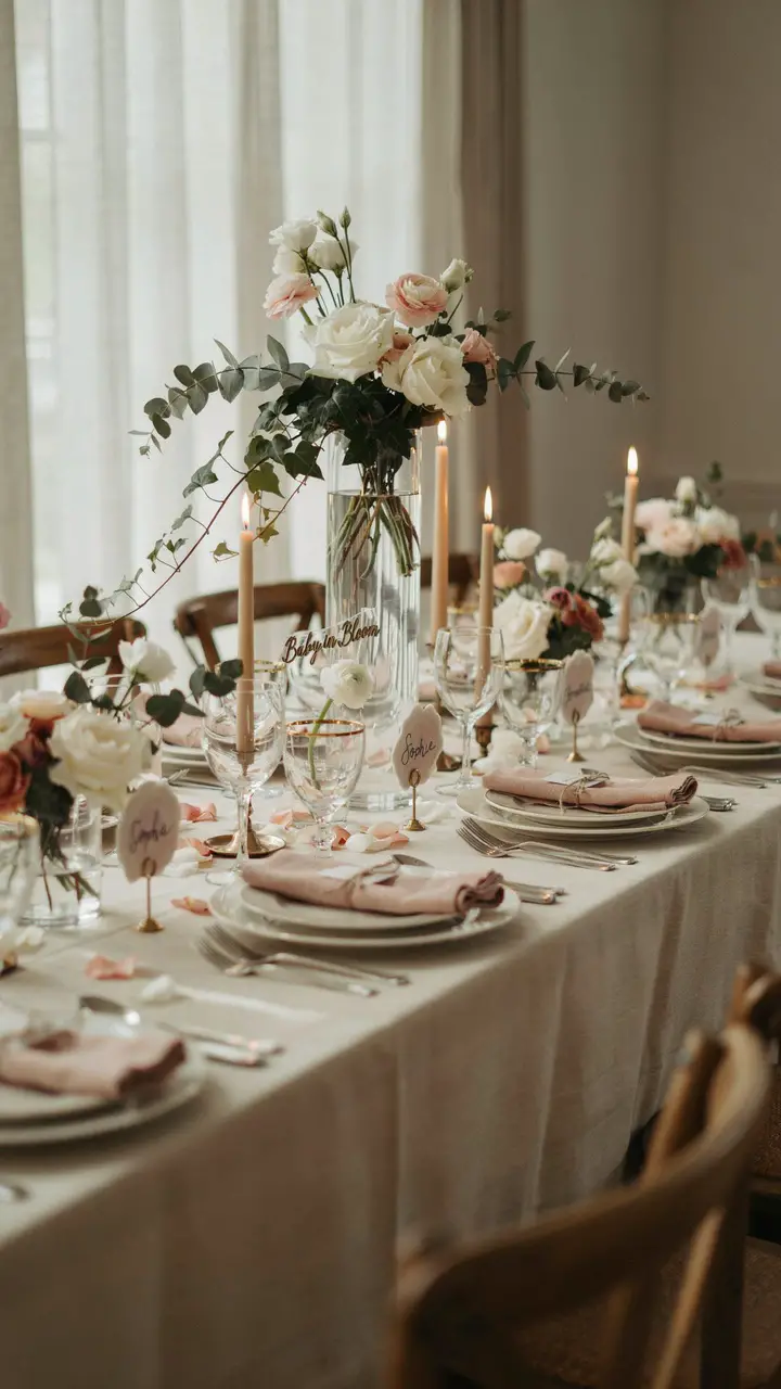 Cascading Floral Centerpieces for the Tables
