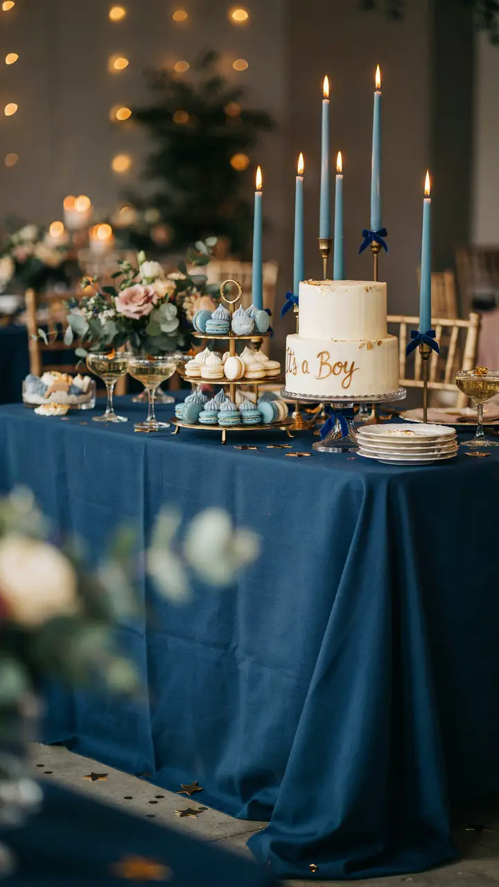 Classic Blue and Gold Elegance