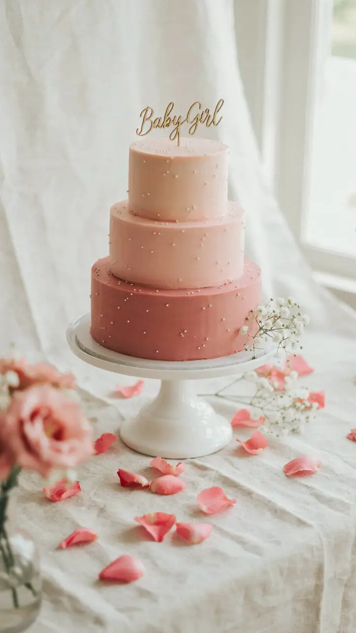 Classic Pink Ombre Buttercream Cake