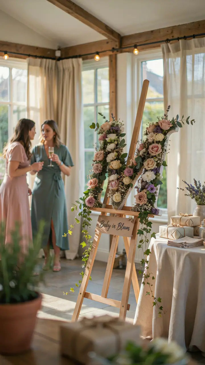 Custom Floral Name or Initial Display