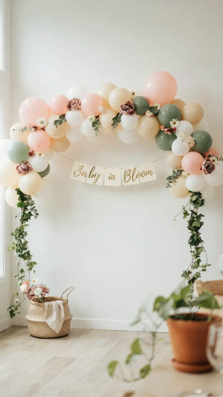 DIY Floral Balloon Garland Backdrop