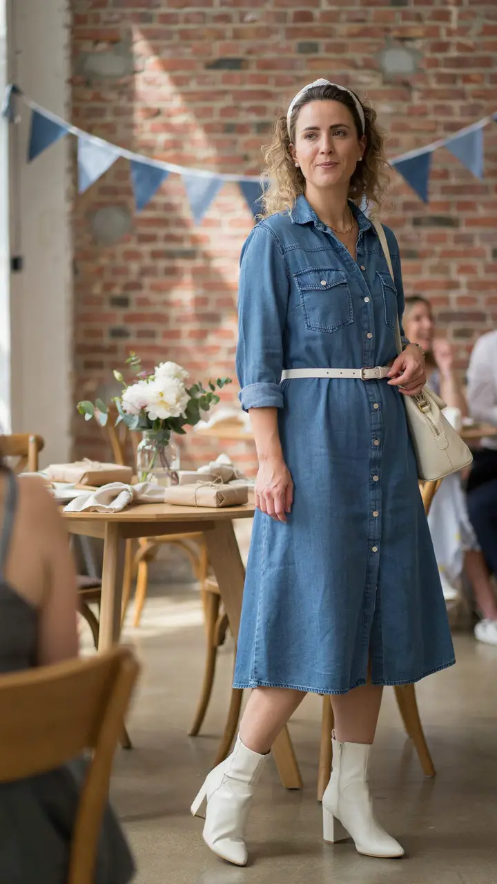 Denim Dress Elevated for the Occasion