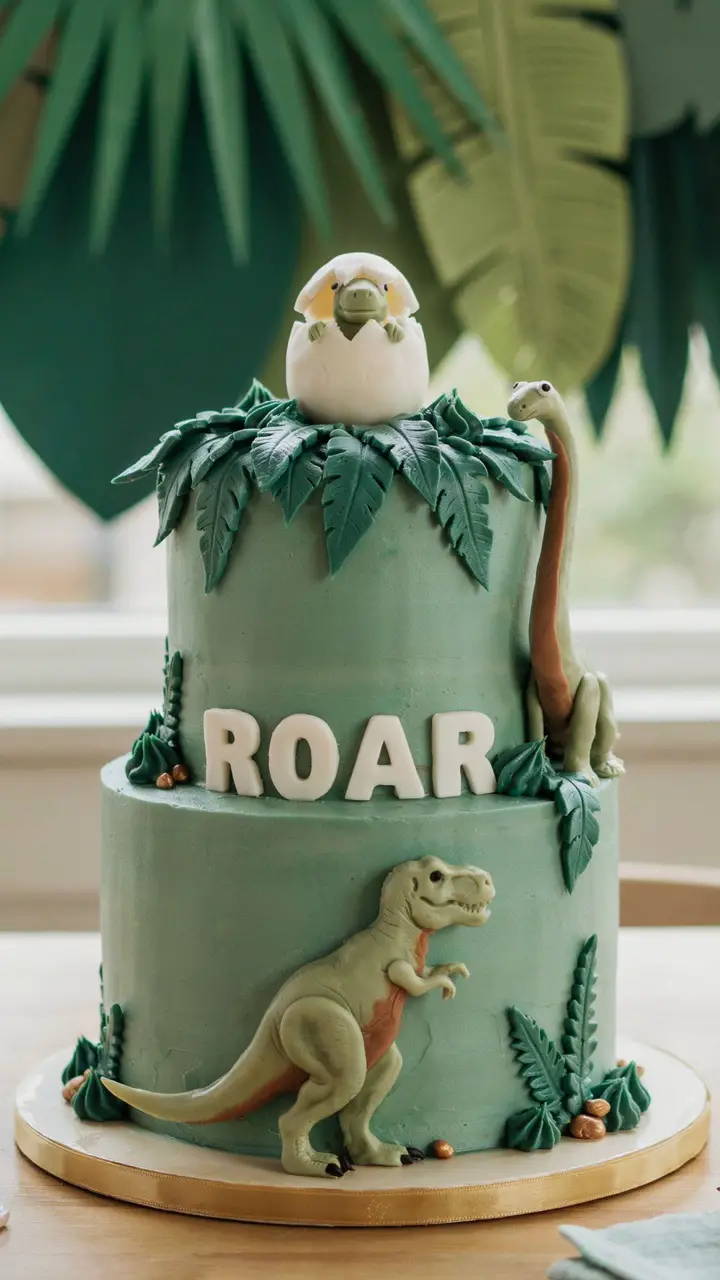 Dinosaur Buttercream Cake