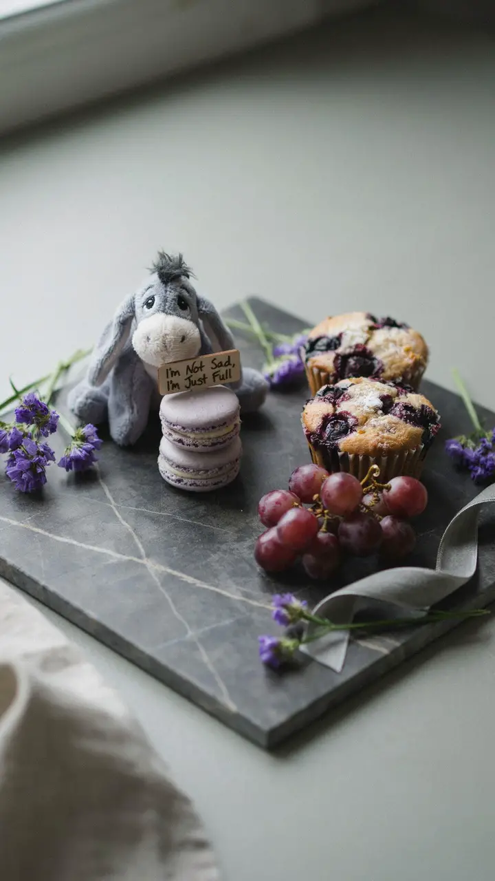 Eeyore’s “Gloomy but Delicious” Gray & Purple Treat Corner