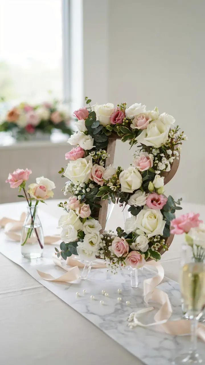 Floral Letter Centerpiece (Baby’s Initial)