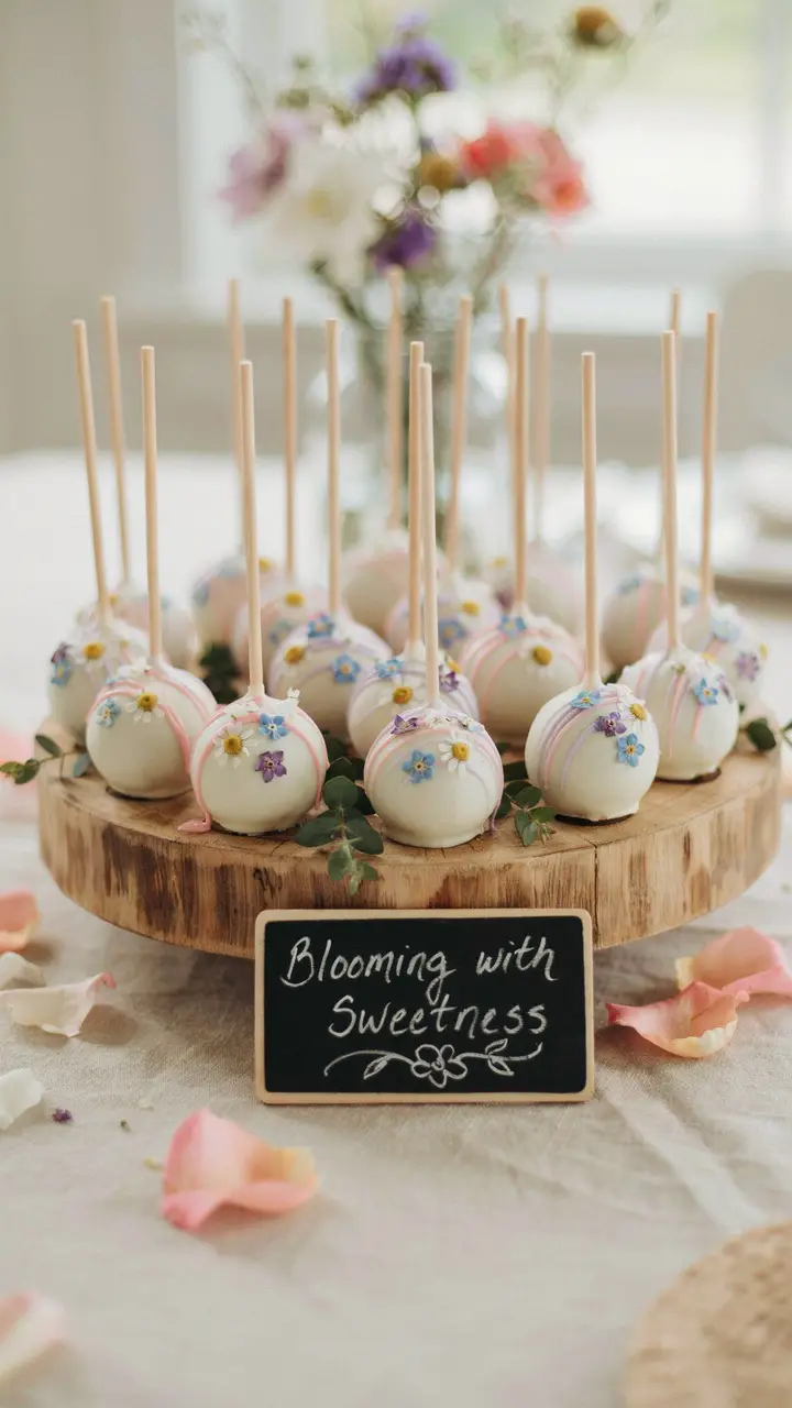 Floral Themed Cake Pops Station
