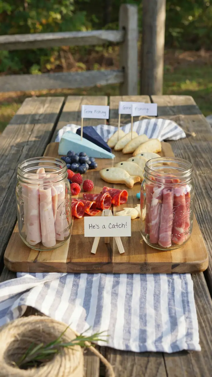 “He’s a Catch” Fishing-Themed Charcuterie Board