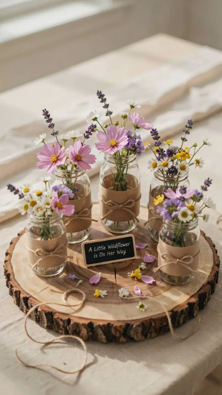 Mason Jar Wildflower Clusters