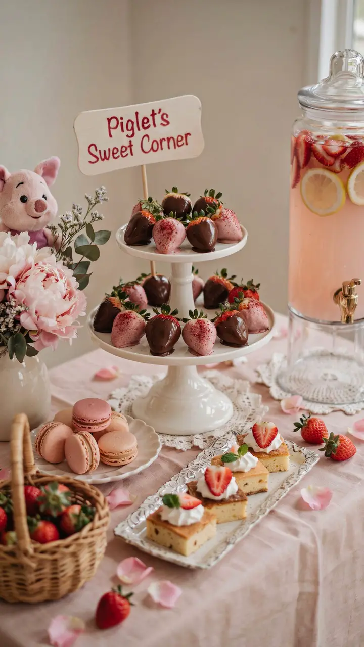 Piglet’s Pink Strawberry Treats Station