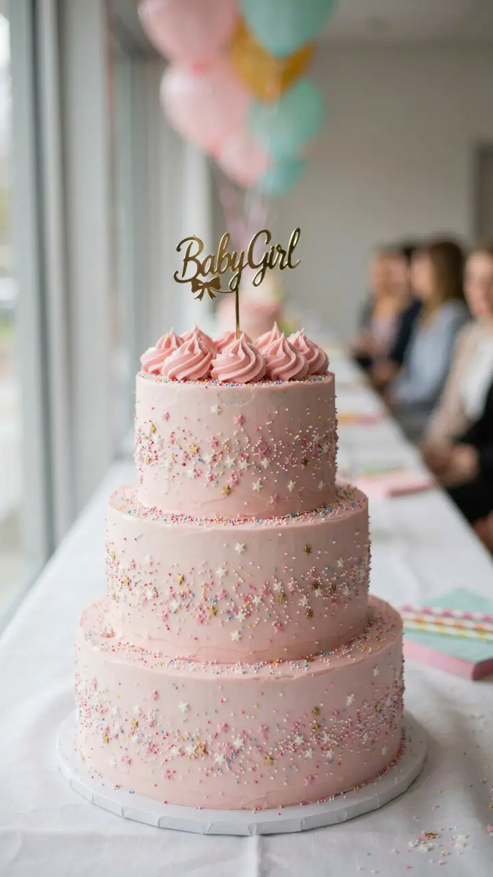 Pink Confetti Sprinkle Cake