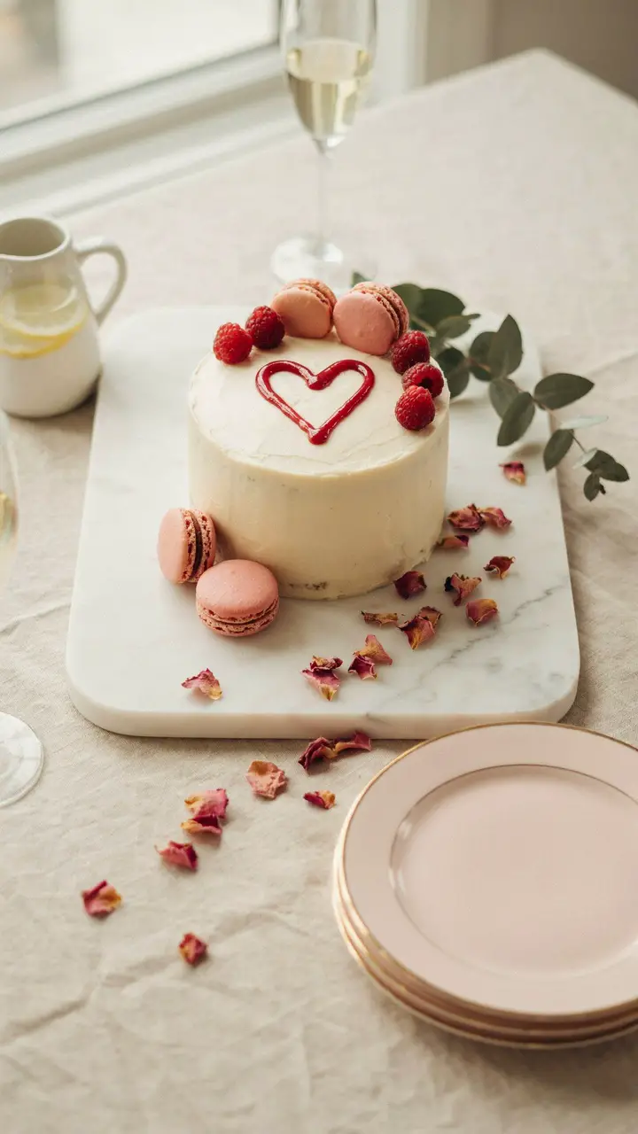 Pink Heart Drizzle Cake