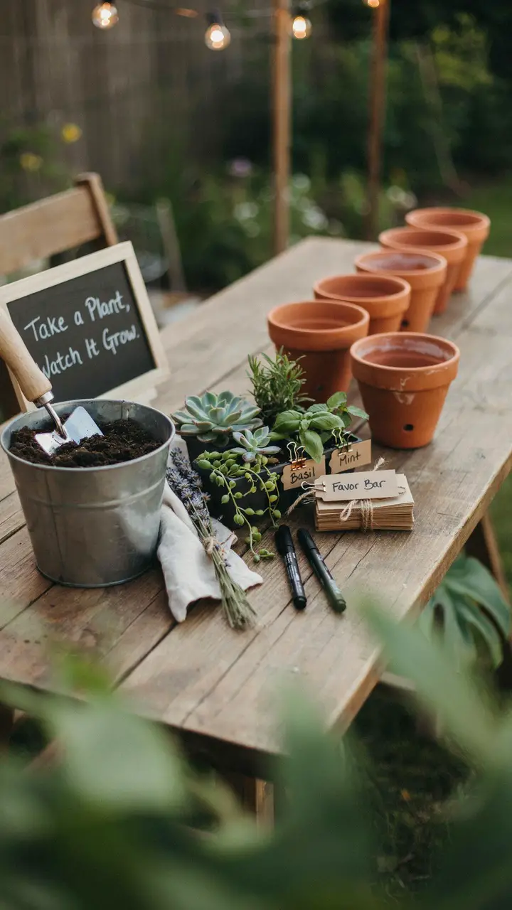 Potted Plant Favor Bar