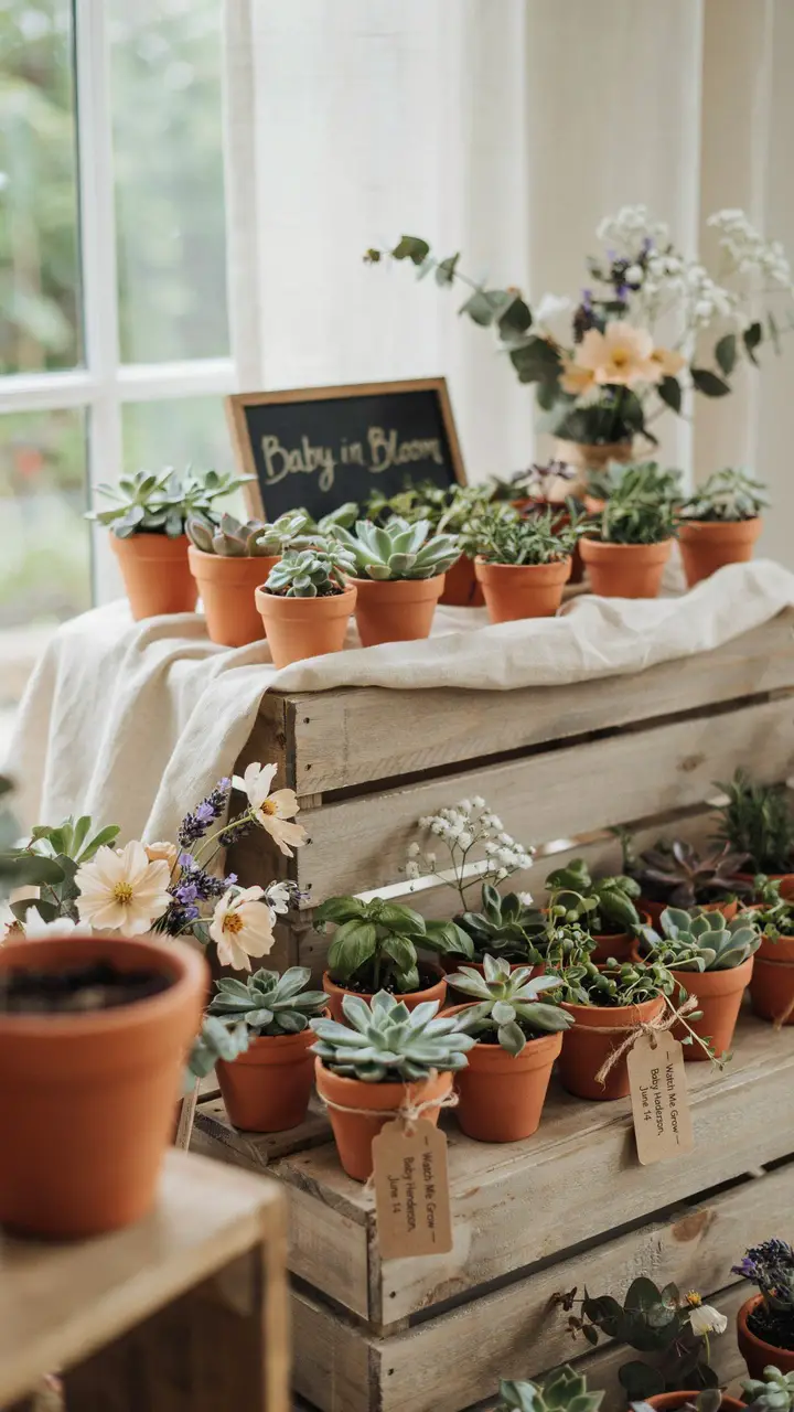 Potted Plant Party Favors as Décor