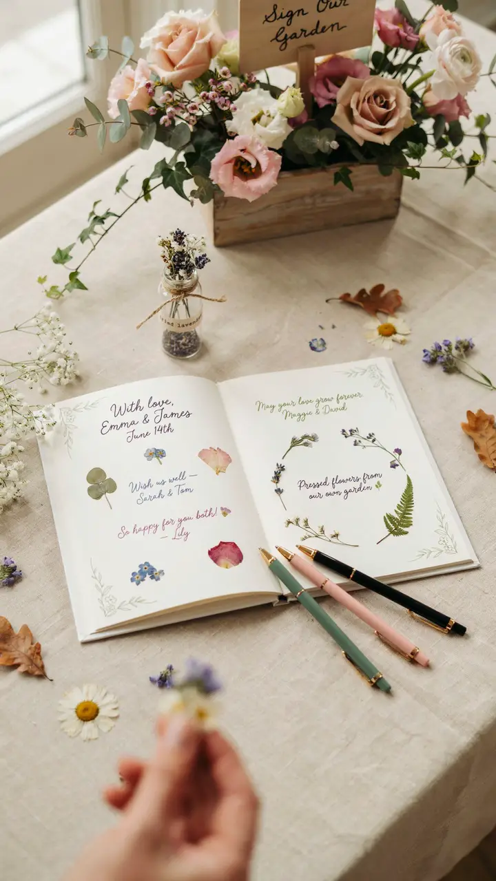 Pressed Flower Guest Book Alternative