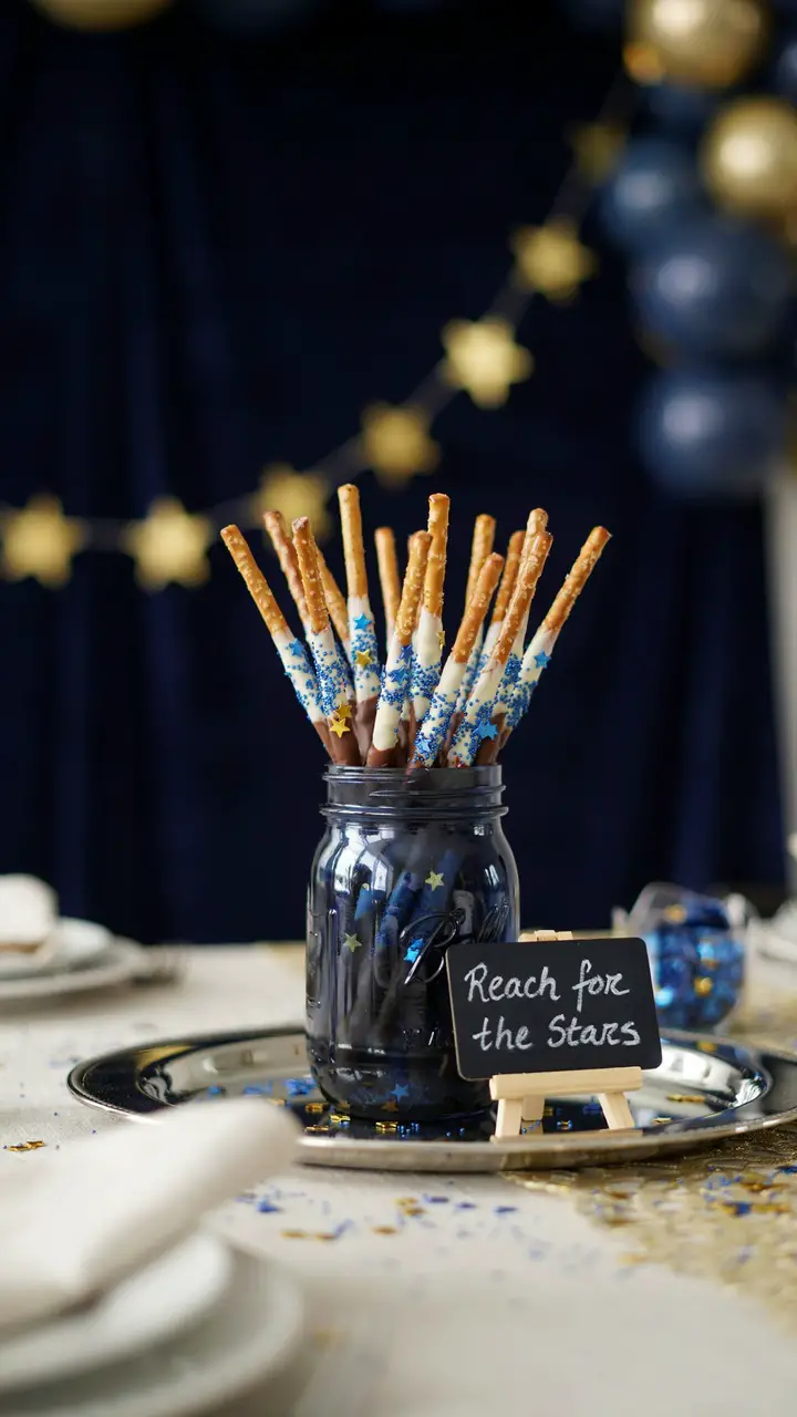 “Shooting Stars” Chocolate-Dipped Pretzel Rods