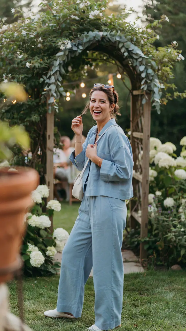 Sky Blue Linen Co-Ord Set