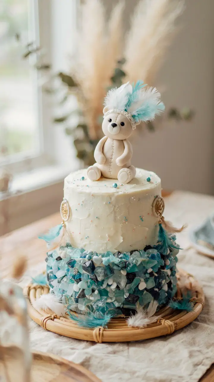 The Boho Bear Geode Cake
