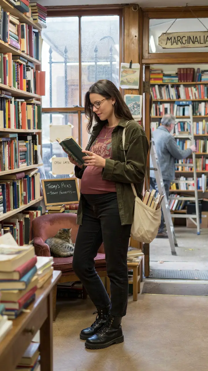 The Casual Dark Academia Bookshop Day Look