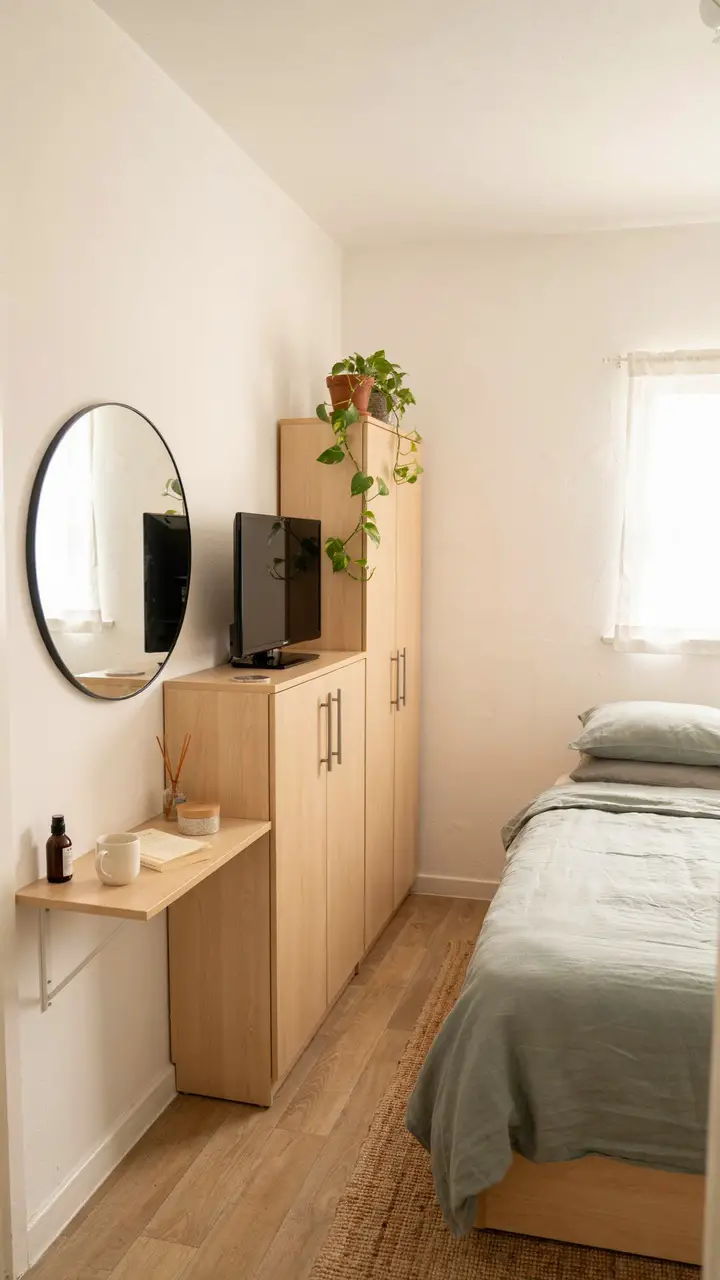The Corner Wardrobe with TV Unit for Small Bedrooms