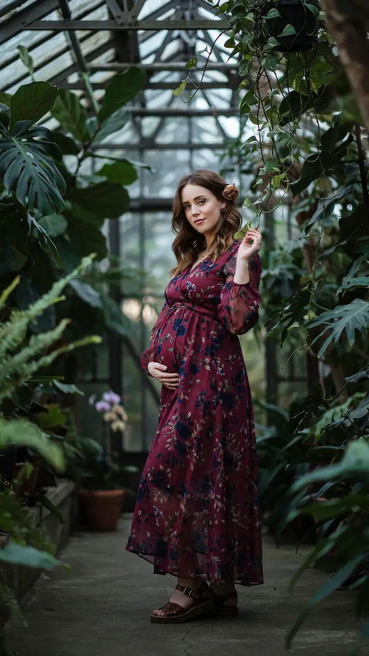 The Dark Floral Maternity Maxi Dress