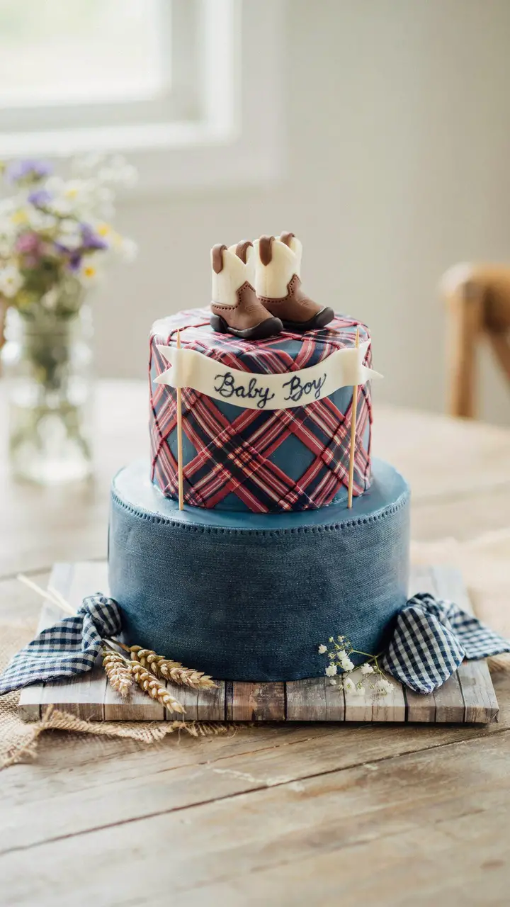 The Denim and Plaid Patchwork Cake