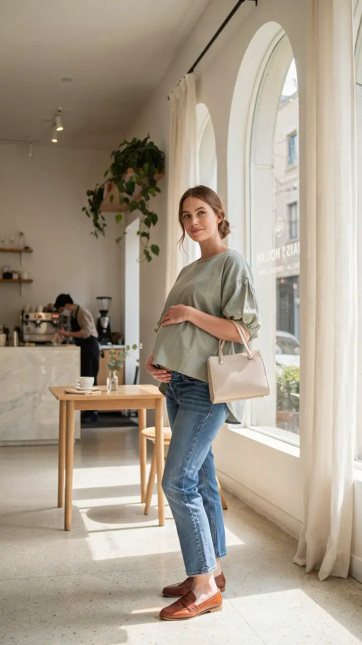 The Effortlessly Chic Bump-Flaunting Straight-Leg Look