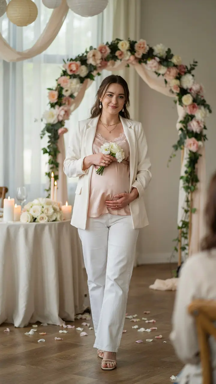 The Elevated Casual Maternity Jeans for a Baby Shower or Celebration