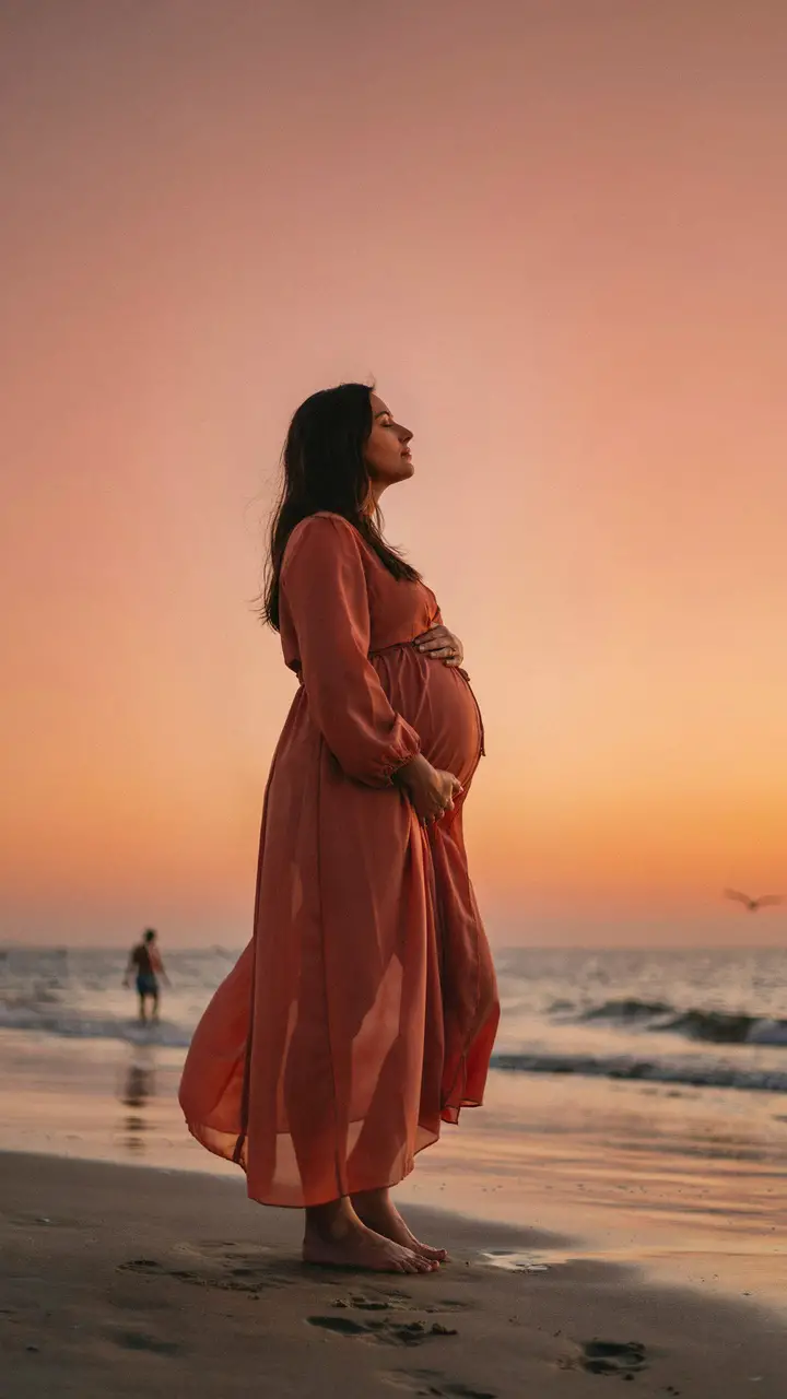 The Horizon Gaze — Standing Profile Silhouette at Sunset