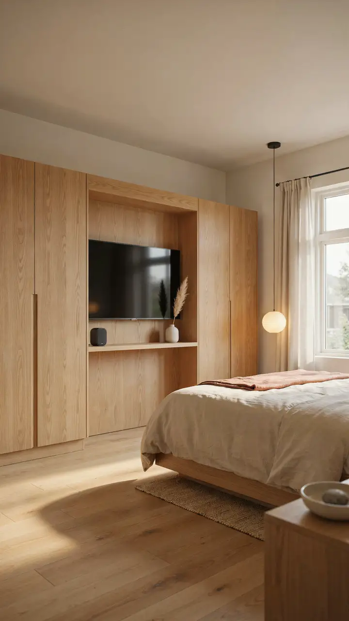 The Japandi Corner Wardrobe with TV Unit