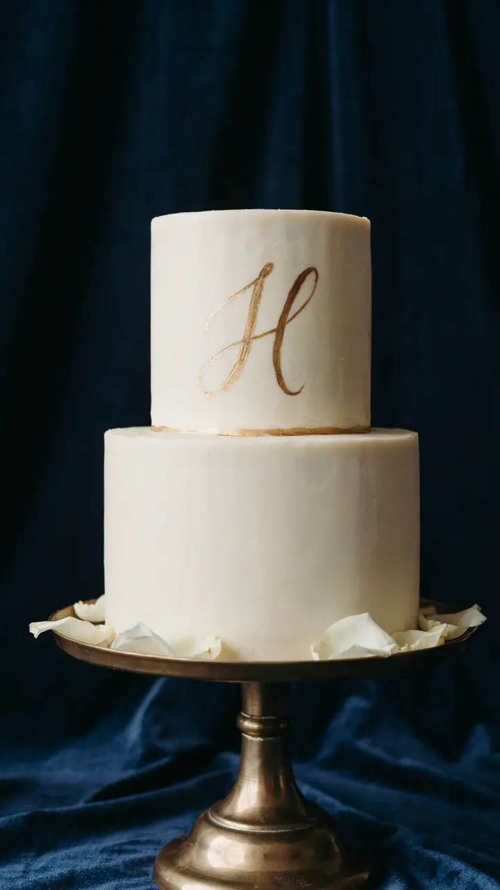 The Monogram Cake in Classic Navy and Gold