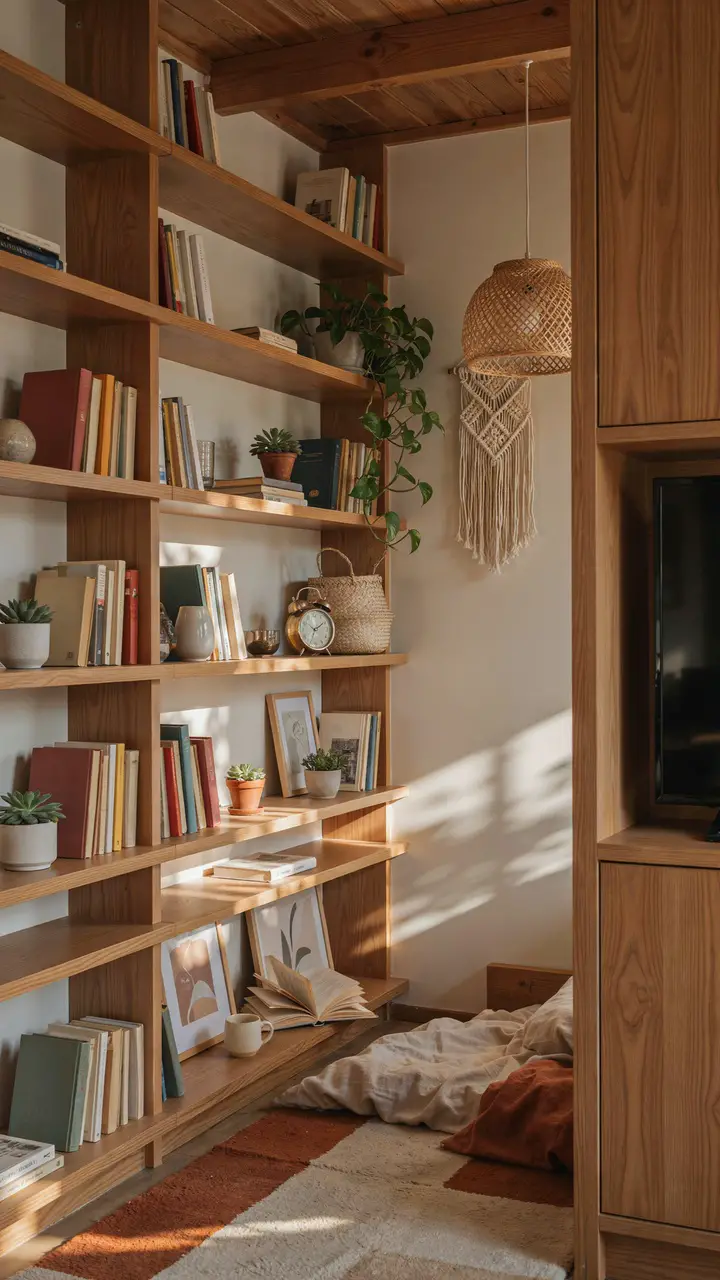 The Open-Shelf Corner Unit with Hidden TV Cabinet