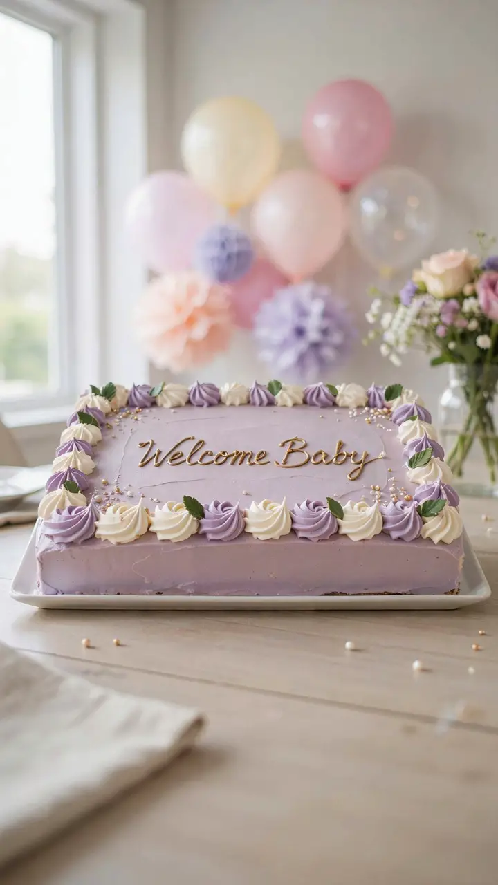 The Sheet Cake with Piped Rosette Border
