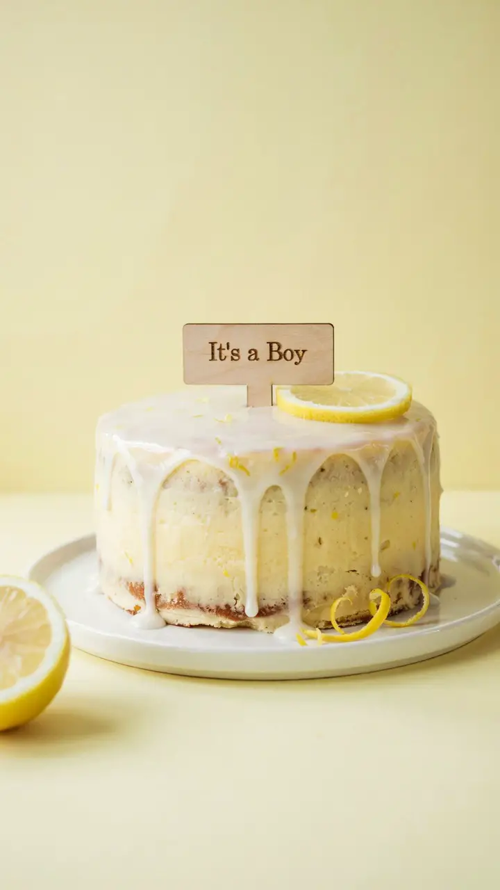 The Single-Tier Lemon Drizzle Cake with Minimalist Topper