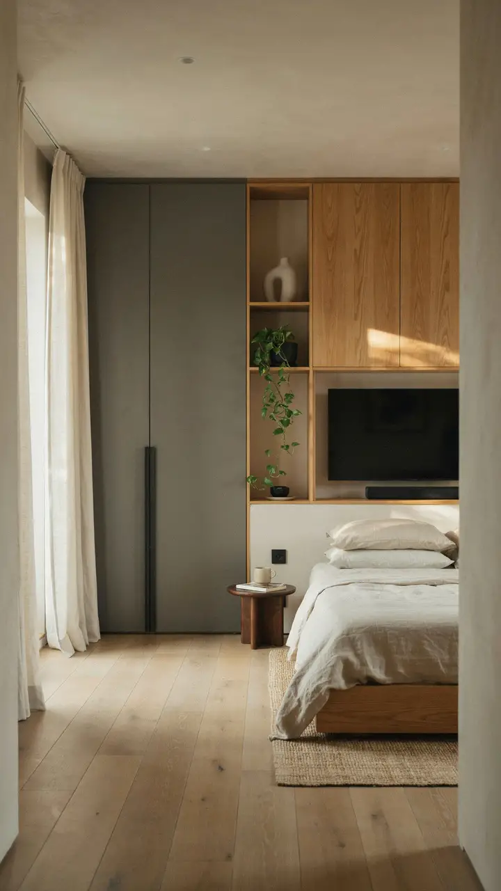 The Sliding Door Corner Wardrobe with Recessed TV Niche