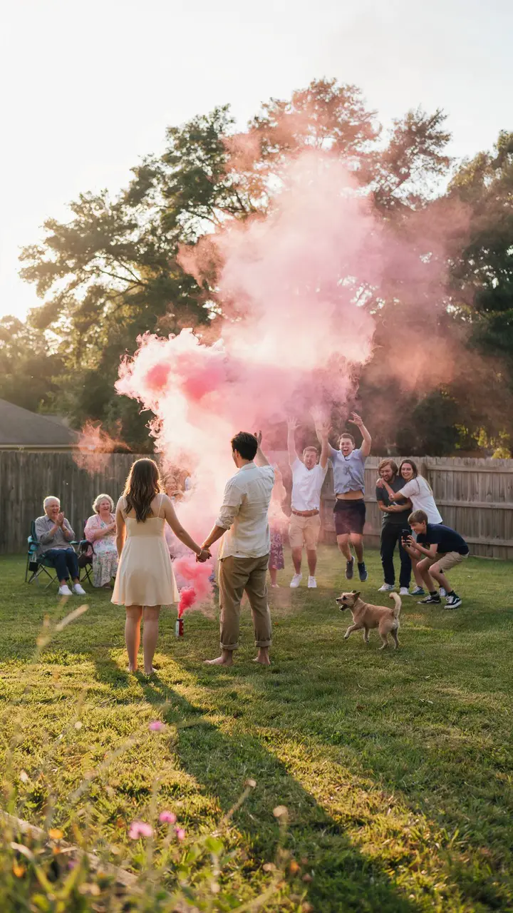The Smoky Sunset Reveal Colored Smoke Bombs at Golden Hour