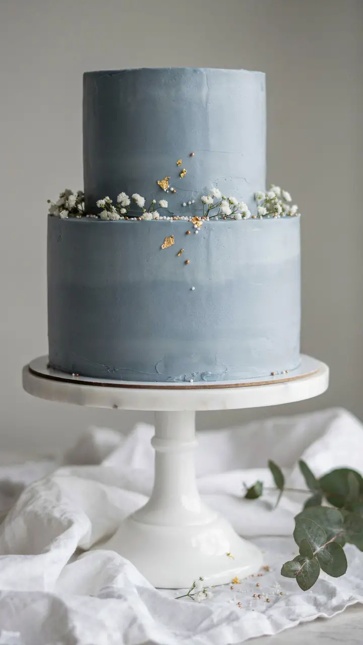 The Smooth Blue Buttercream Fault Line Cake