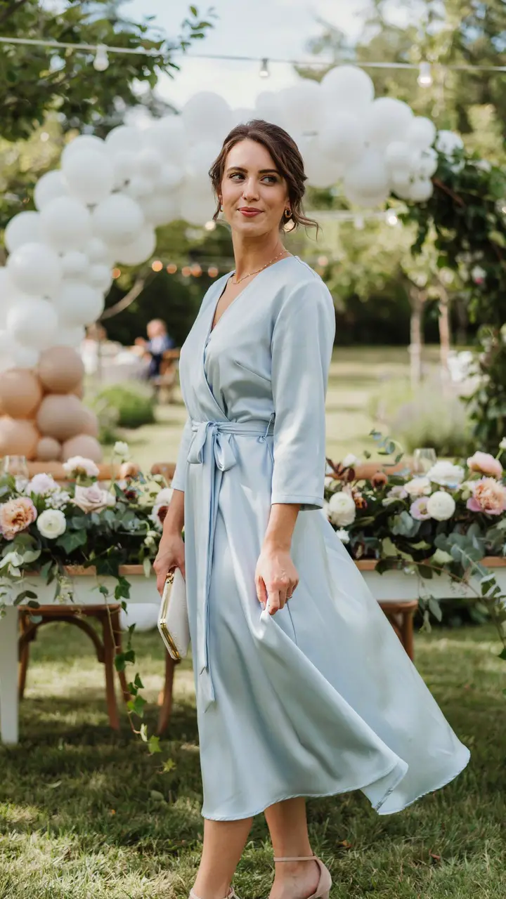 The Soft and Dreamy Powder Blue Midi Dress
